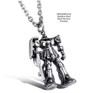 Mech Warrior Robot Gundam Anime Mechwarrior Gaming Charm 50cm Oval Link Chain